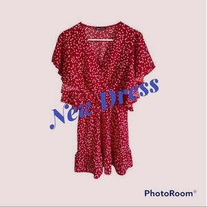 Red floral summer dress